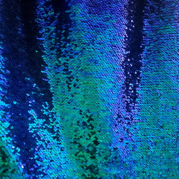 NWT Eric + Lani Sequin Green and Blue Skirt - Picture 3 of 7